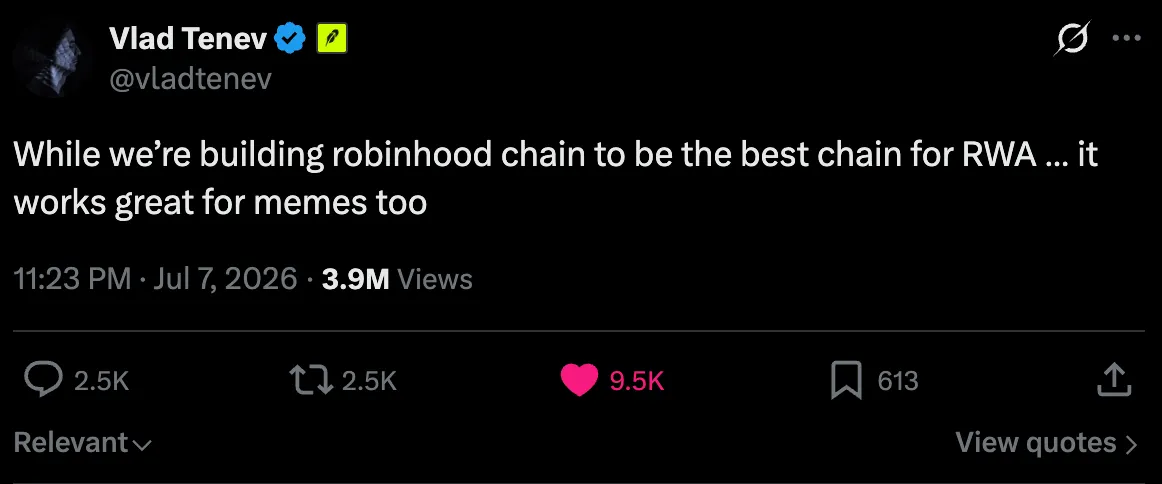 致 Robinhood:别建 Memecoin 链,代币化股票才是百亿美元生意 image 9