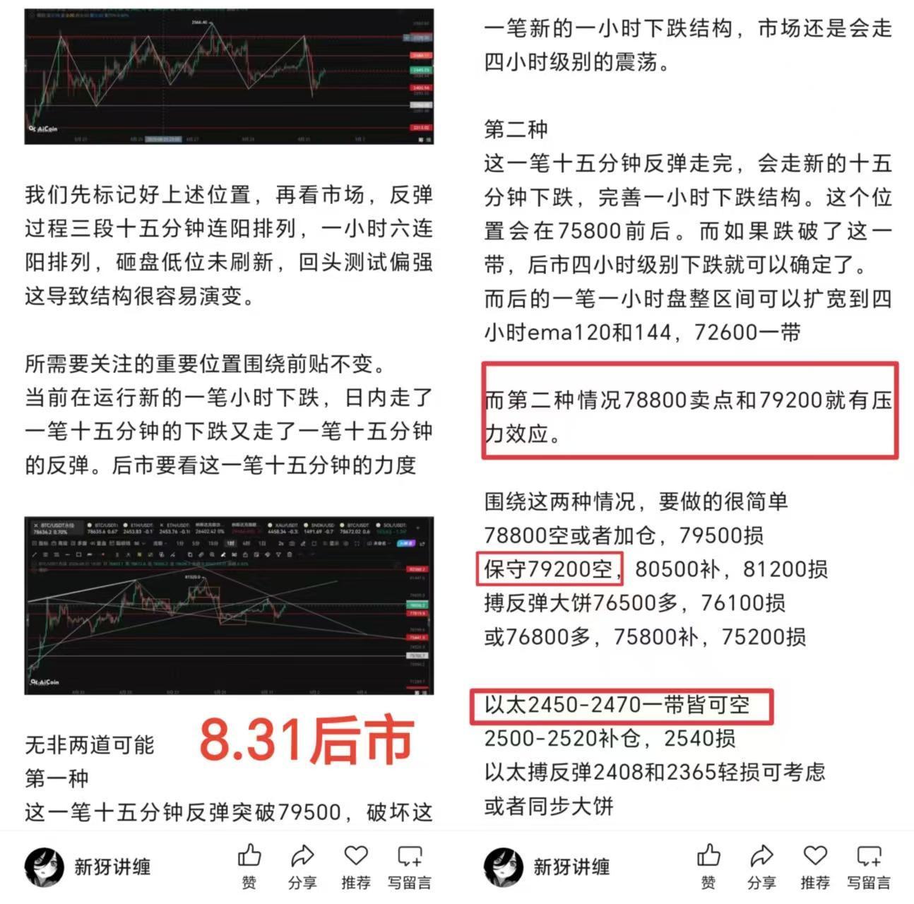新犽讲缠：比特币及黄金9.1后市可能 image 0