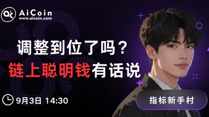 今日14:30，指标新手村直播：调整到位了吗？链上聪明钱有话说（送链上会员）