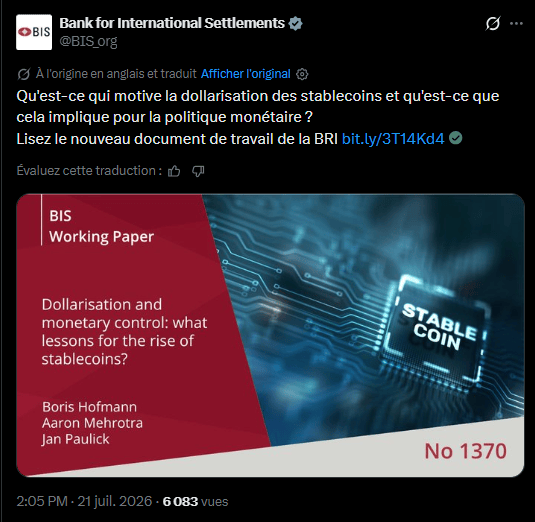 « Stablecoinisation » des économies : Le nouveau cauchemar des banques centrales image 1