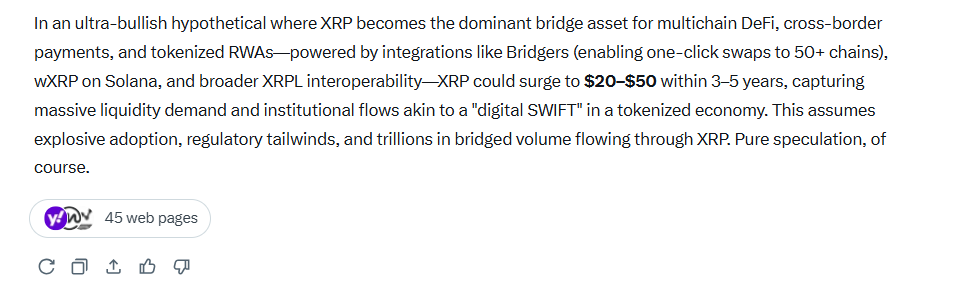  如果 XRP 与其他 50 多个区块链实现互操作性，其价格可能如下： 