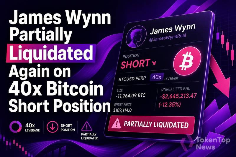 James Wynn’s 40x Bitcoin short position was partially liquidated again. This outline focuses on the liquidation trigger, position context, and why the move matters for Bitcoin traders.