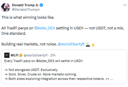 ASTER vs. Hyperliquid: Can USD1’s 34.3% growth shift market leadership?