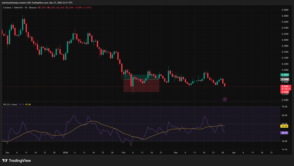 سعر كاردانو يختبر الدعم الرئيسي: هل يستعد ADA للارتداد؟ image 0