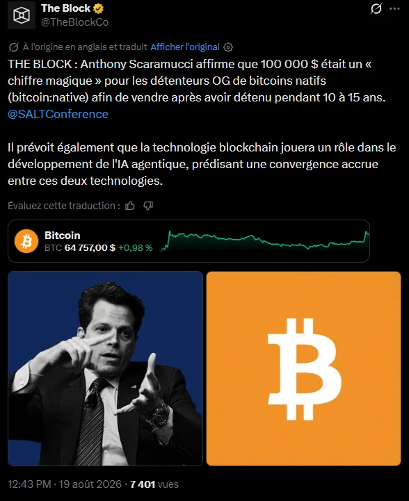 Bitcoin : Les OG attendaient les 100 000 $ pour vendre… et ils ont vendu