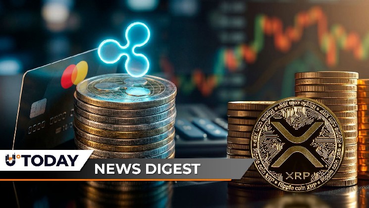 Ripple Partners With Mastercard, XRP Price Faces Bollinger Bands Squeeze, Dogecoin (DOGE) Prints 100% Surge in Volume — U.Today Crypto Digest image 1