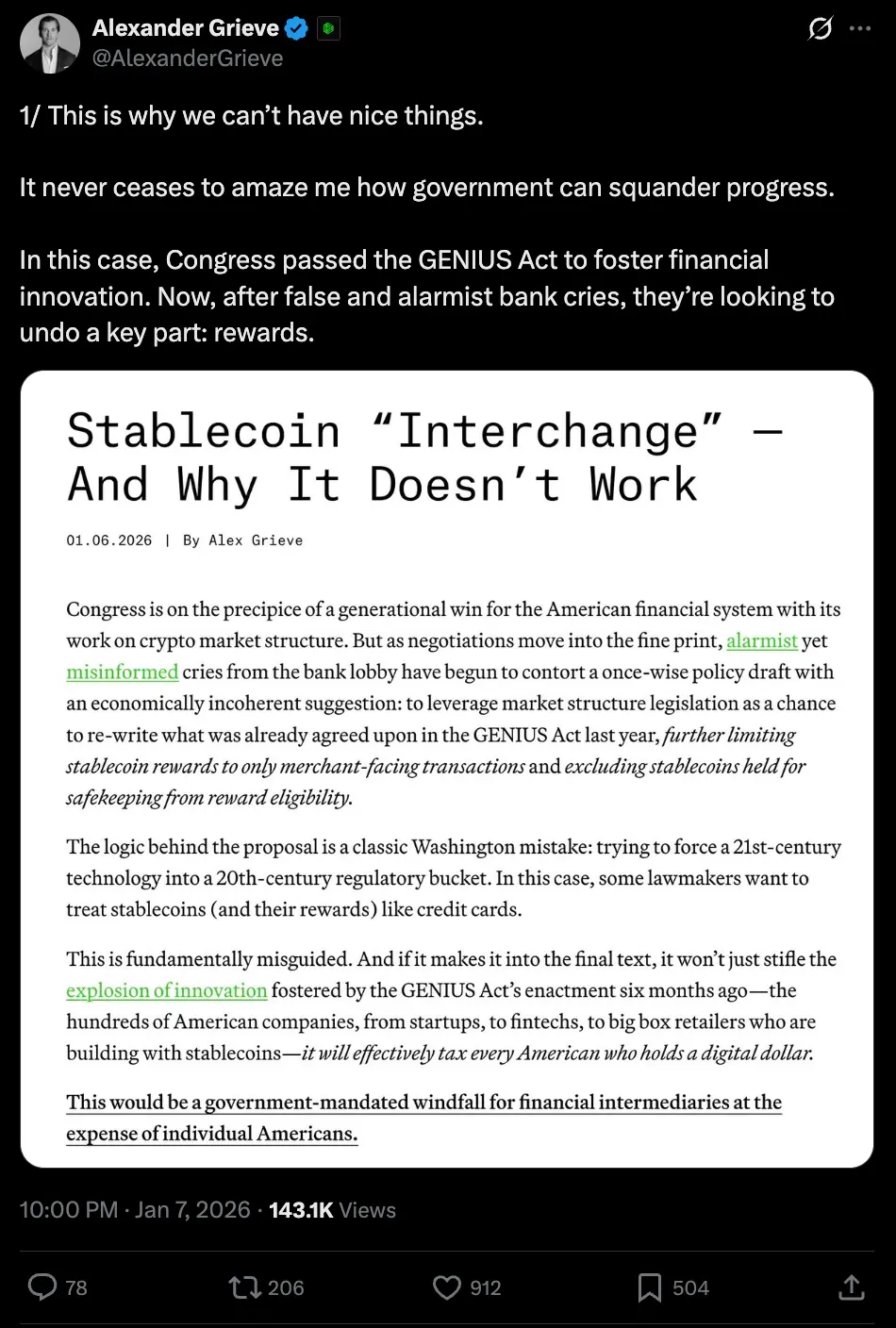 加密市场结构法案明晚即将审议，深度剖析四大核心争议