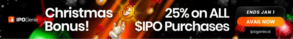 Best Q4 Crypto Presale Deal: IPO Genie Christmas Presale Bonus Ends This New Year image 1