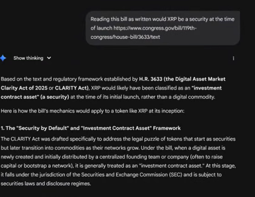  Charles Hoskinson Says XRP Would Be a Security Under Crypto Clarity Act