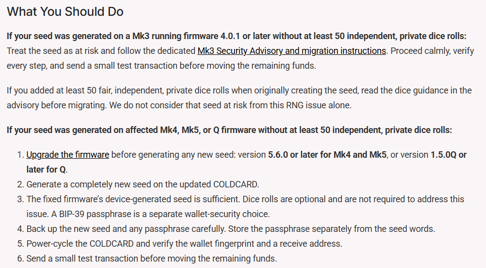 Coldcard Hardware Wallet Flaw Drains $38M — Emergency Action Required Users