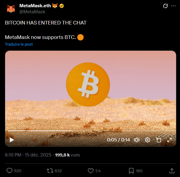 Crypto : MetaMask ajoute enfin Bitcoin à son portefeuille et devient multichain