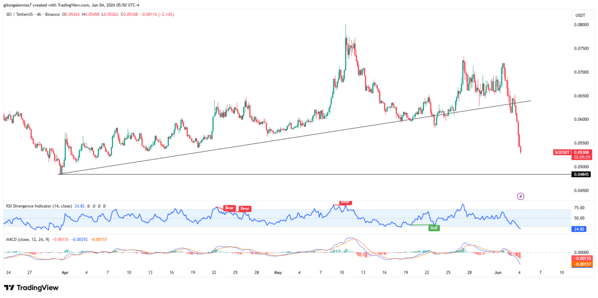 SEI loses KEY support – Why the 17% price drop may not be over
