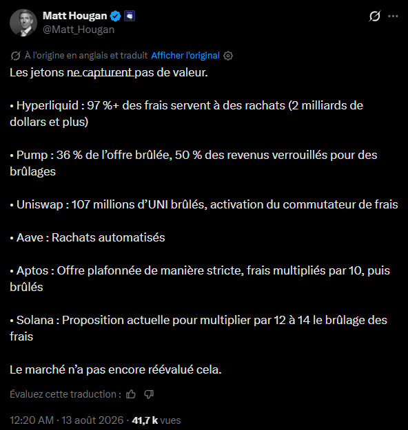 Crypto : Hyperliquid, Uniswap et Aave pourraient doubler grâce à leurs revenus image 1
