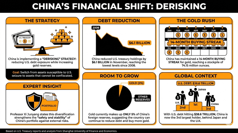 中国继续减持美国国债，达到自2008年以来的最低持仓水平