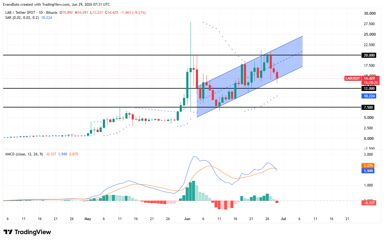 LAB’s 23% price crash meets bearish bets – Can bulls defend $13? image 1