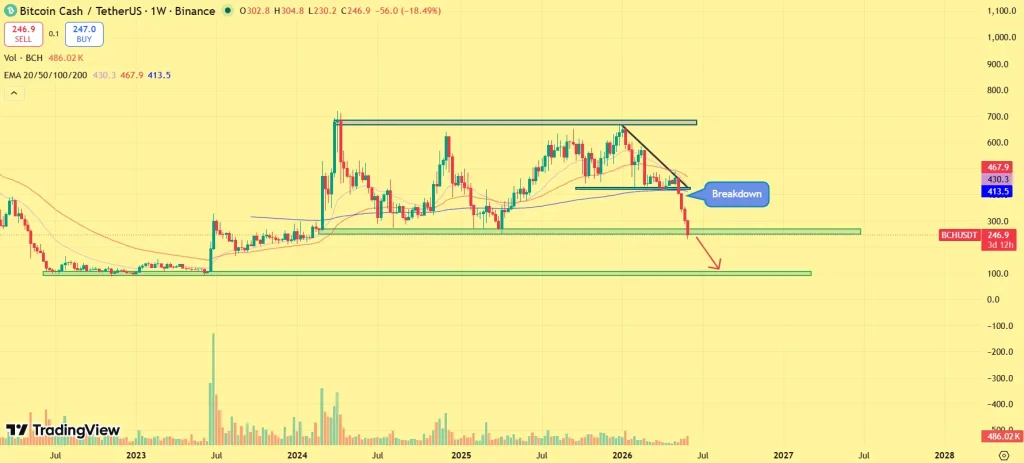 Bitcoin Cash Price Faces Major Breakdown: Here’s What Traders Are Watching