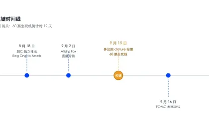 决战 9 月 15 日：CLARITY 法案迎参议院大考，SEC 独立监管框架已箭在弦上