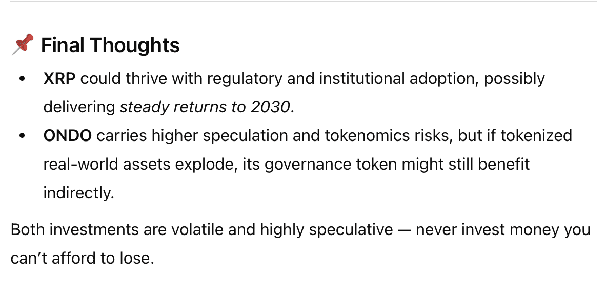 XRP or Ondo: Which Crypto to Buy for $5,000 and Hold for 2030? image 4