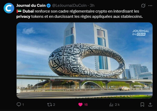 Crypto à Dubaï : Le régulateur bannit officiellement les jetons d’anonymat et certains stablecoins image 1