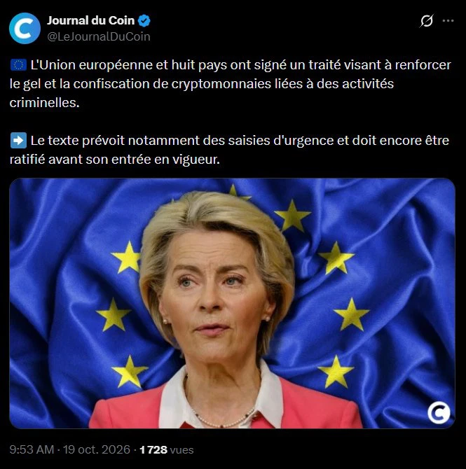 Gel et confiscation des cryptos : L’Europe renforce sa coopération contre les réseaux criminels image 1