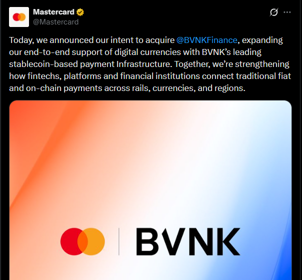 ماستركارد تنتقل إلى البنية التحتية للعملات المستقرة بصفقة بقيمة 1.8 مليار دولار أمريكي
