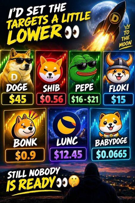 Meme Coins Face Seven Ambitious Price Targets image 0