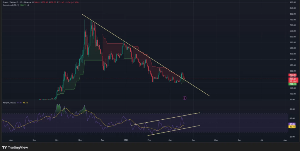 Zcash Holds Key Support After 18% Drop From Weekly Peak