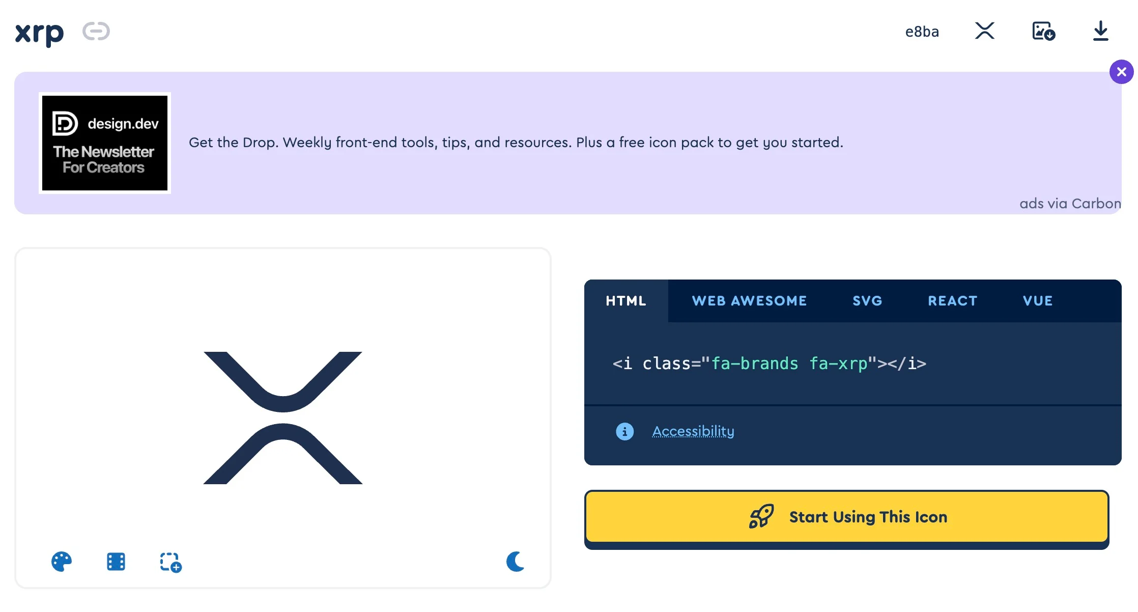 Official XRP Icon Earns Font Awesome Recognition After 7-Year GitHub Campaign