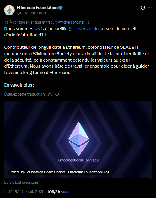 Ethereum Foundation : Le hacker éthique Pascal Caversaccio entre au conseil d’administration image 1