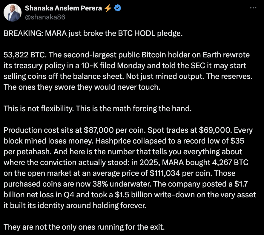 Mining companies move deeper into AI, HPC as MARA may sell Bitcoin