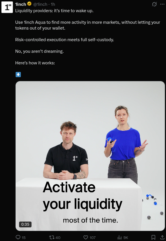 1Inch moves to unite DeFi liquidity across 11 chains with Aqua