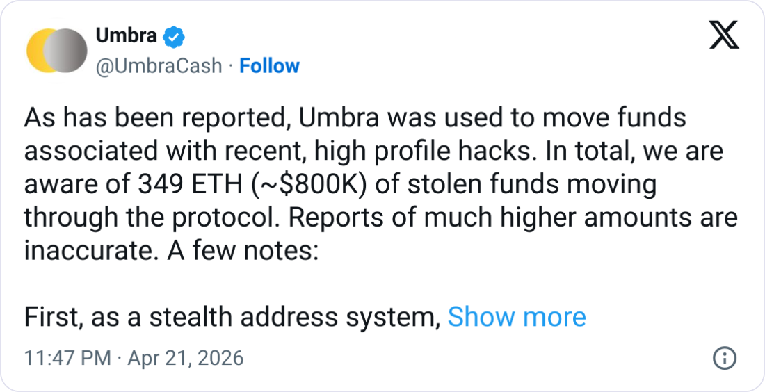 Privacy protocol Umbra shuts front end to stifle Kelp exploiters