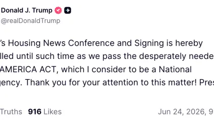 Trump cancels signing of housing bill with CBDC ban