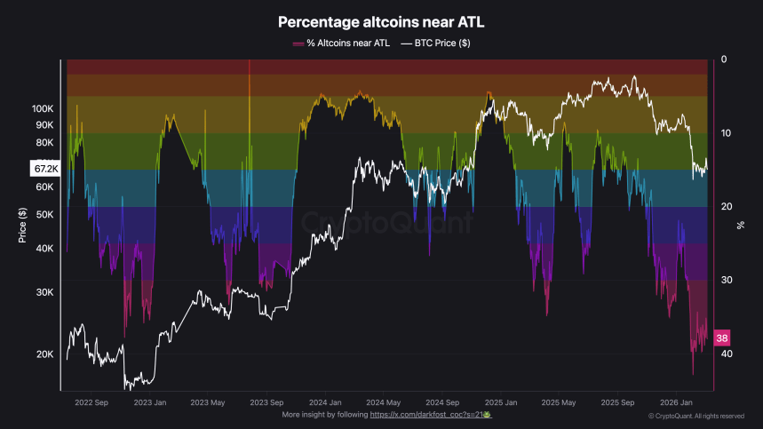 Percentage Altcoins mear ATL | Source: CryptoQuant