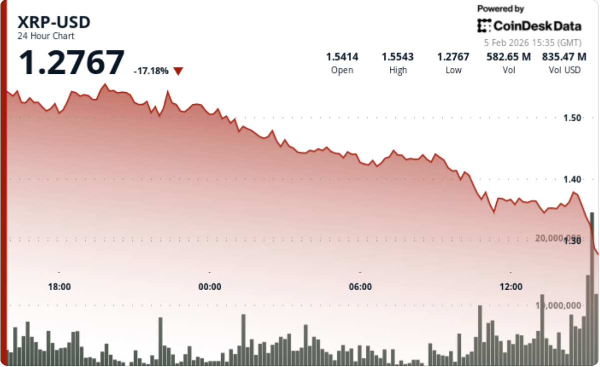 XRP plunges 16% in worst drop among bitcoin, ether and major tokens image 2